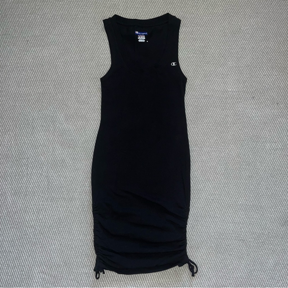Champion Black Campus Sleeveless Stretch Bodycon Mini Tank Tennis Dress Sz Xs
